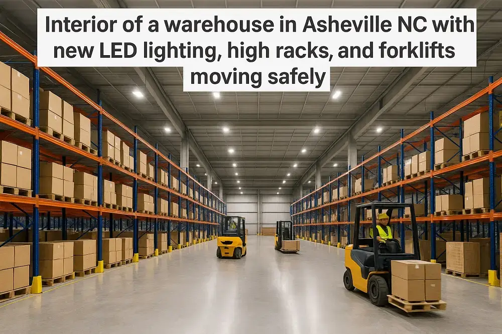 Interior of warehouse in Ashville NC