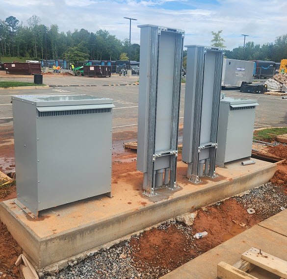 EV Charging Construction – Raleigh, NC 5 EV charger construction