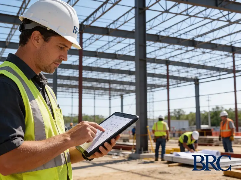 Construction manager overseeing commercial building project in Raleigh NC to control costs and schedule