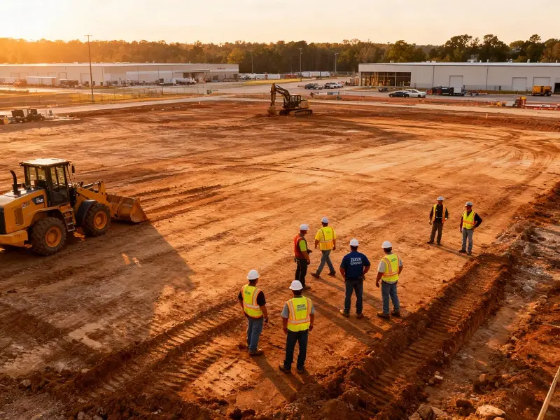 Site preparation and grading for commercial construction project in Raleigh NC affecting overall construction costs