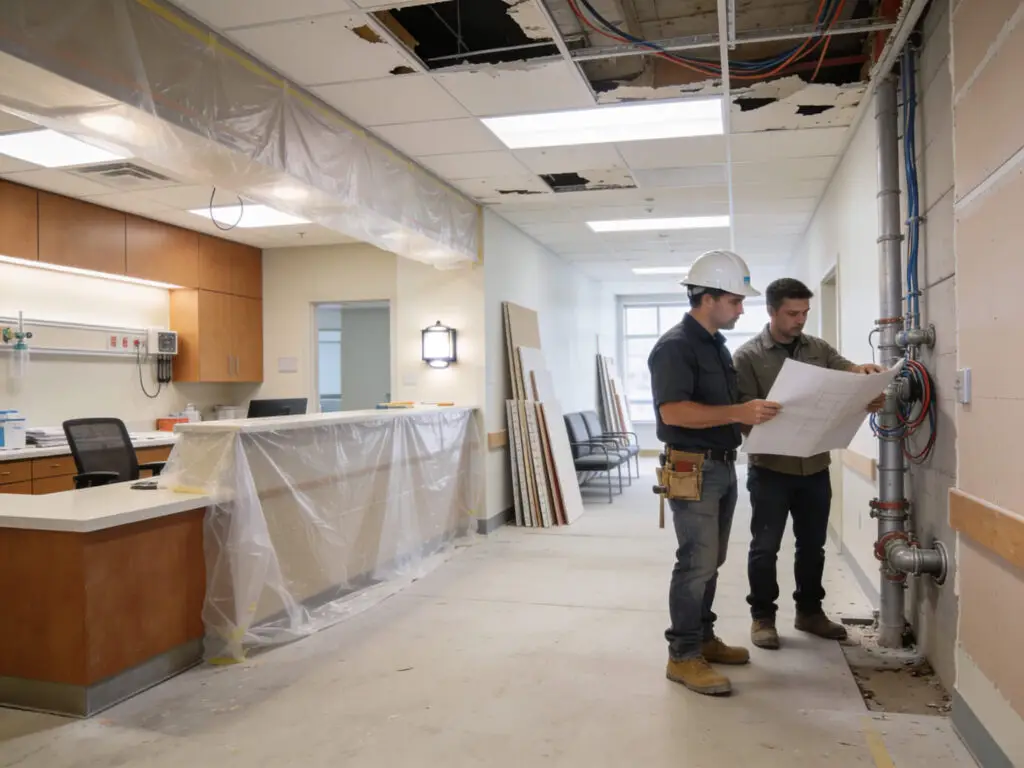 Medical Office Renovation in Charlotte, NC 8 Medical office expansion into adjacent space during a healthcare renovation project