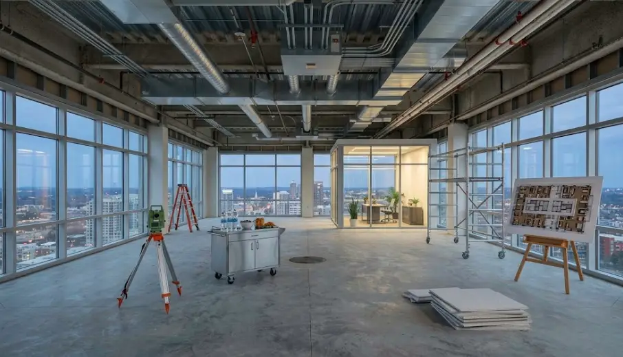 Commercial space being evaluated for conversion into a medical office
